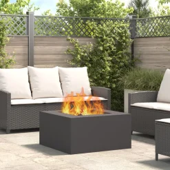 VIDAXL - Foyer carré noir 80x80x40 cm acier