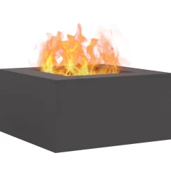 VIDAXL - Foyer carré noir 80x80x40 cm acier