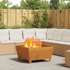 VIDAXL - Foyer carré 80x80x43 cm en acier anti-météo