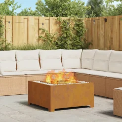 VIDAXL - Foyer carré 80x80x40 cm en acier weathering