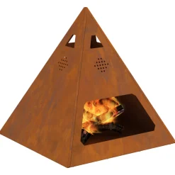 VIDAXL - Foyer pyramid 50x50x51 cm en acier résistant aux intempéries