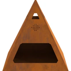 VIDAXL - Foyer pyramid 50x50x51 cm en acier résistant aux intempéries