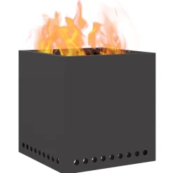 VIDAXL - Foyer sans fumée carré noir 48x48x50 cm acier