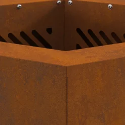 VIDAXL - Foyer sans fumée hexagonal 38x38x51 cm en acier résistant aux intempéries