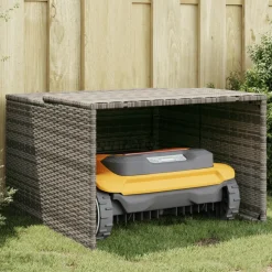 VIDAXL - Garage pour robot tondeuse gris 86x90x52/57 cm résine tressée