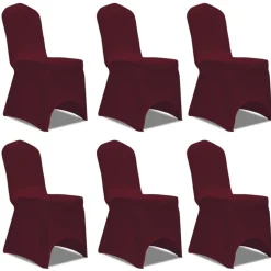 VIDAXL - Housse bordeaux extensible pour chaise 6 pièces