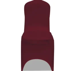 VIDAXL - Housse bordeaux extensible pour chaise 6 pièces