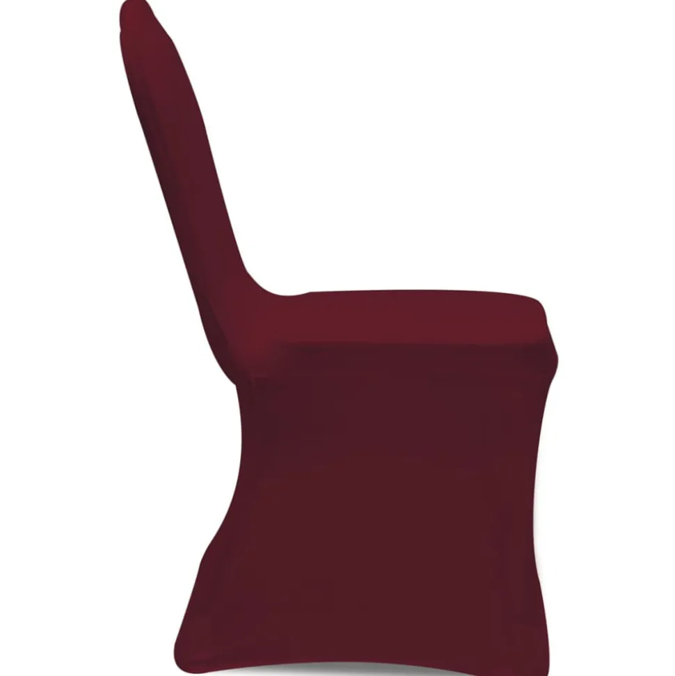 VIDAXL - Housse bordeaux extensible pour chaise 6 pièces