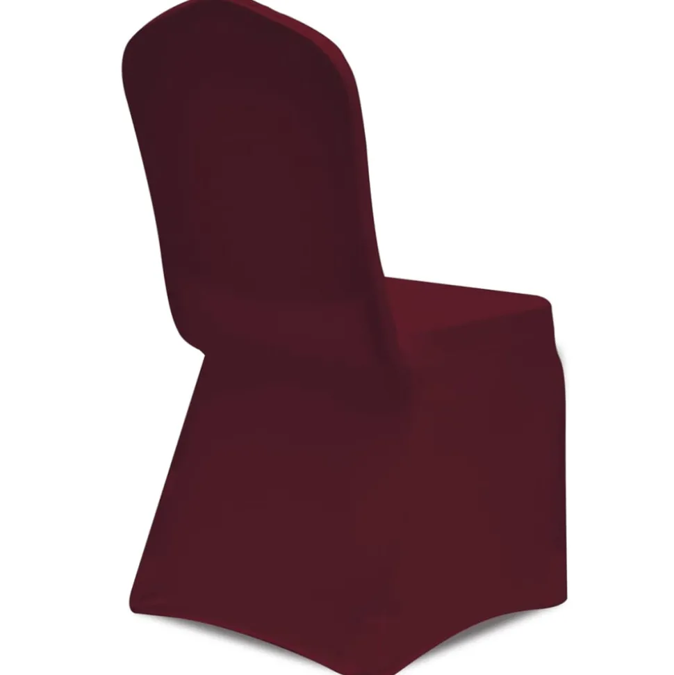 VIDAXL - Housse bordeaux extensible pour chaise 6 pièces