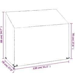 VIDAXL - Housse de banc de jardin 8 艙illets 130x70x70/88 cm polyéthylène