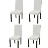 VIDAXL - Housse de chaise droite extensible 4 pcs crème