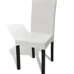 VIDAXL - Housse de chaise droite extensible 4 pcs crème