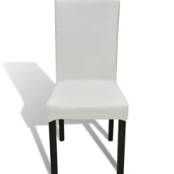 VIDAXL - Housse de chaise droite extensible 4 pcs crème