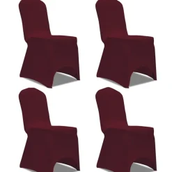 VIDAXL - Housse de chaise extensible 4 pcs bordeaux