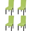 VIDAXL - Housse de chaise droite extensible 4 pcs vert