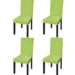 VIDAXL - Housse de chaise droite extensible 4 pcs vert