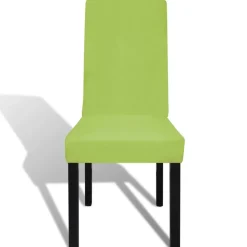 VIDAXL - Housse de chaise droite extensible 4 pcs vert