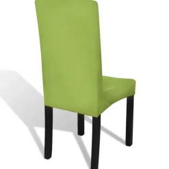 VIDAXL - Housse de chaise droite extensible 4 pcs vert