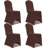 VIDAXL - Housse de chaise extensible 4 pcs marron