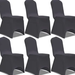VIDAXL - Housse de chaise extensible 6 pcs anthracite