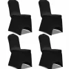VIDAXL - Housse de chaise extensible 4 pcs noir