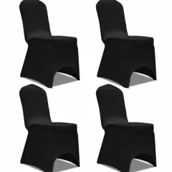 VIDAXL - Housse de chaise extensible 4 pcs noir