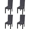 VIDAXL - Housse de chaise droite extensible 4 pcs anthracite