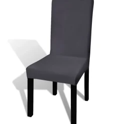 VIDAXL - Housse de chaise droite extensible 4 pcs anthracite