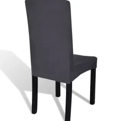 VIDAXL - Housse de chaise droite extensible 4 pcs anthracite