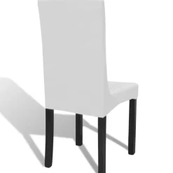 VIDAXL - Housse de chaise droite extensible 4 pcs blanc