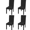 VIDAXL - Housse de chaise droite extensible 4 pcs noir
