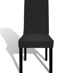 VIDAXL - Housse de chaise droite extensible 4 pcs noir