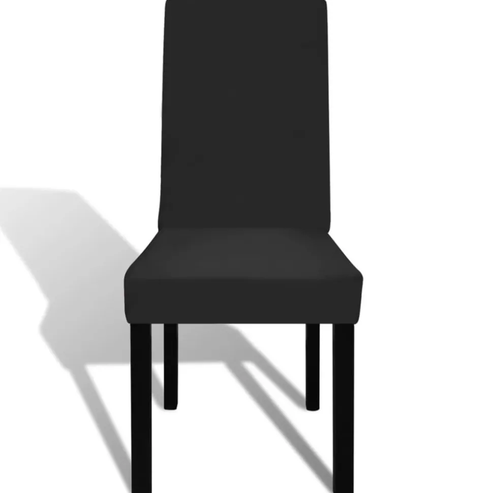 VIDAXL - Housse de chaise droite extensible 4 pcs noir