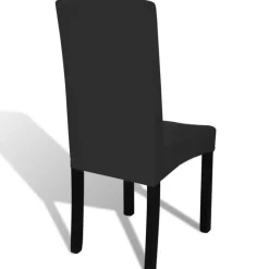 VIDAXL - Housse de chaise droite extensible 4 pcs noir