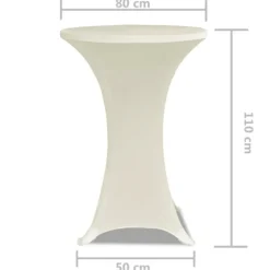 VIDAXL - Housse de table ø 80 cm crème extensible 2 pcs