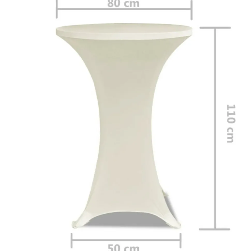 VIDAXL - Housse de table ø 80 cm crème extensible 2 pcs