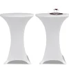 VIDAXL - Housse de table ø 70 cm blanc extensible 2 pcs