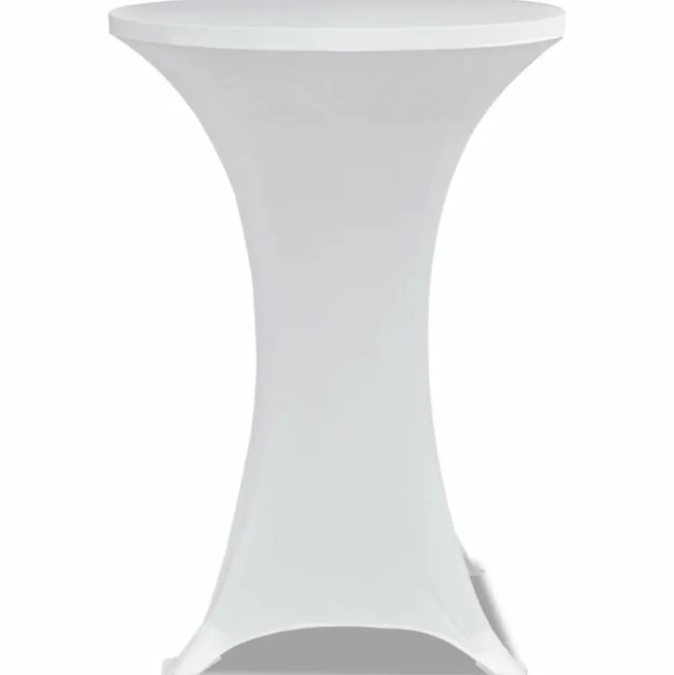 VIDAXL - Housse de table ø 70 cm blanc extensible 2 pcs