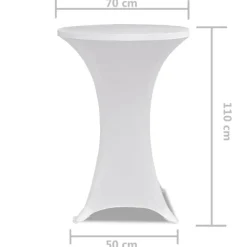 VIDAXL - Housse de table ø 70 cm blanc extensible 2 pcs