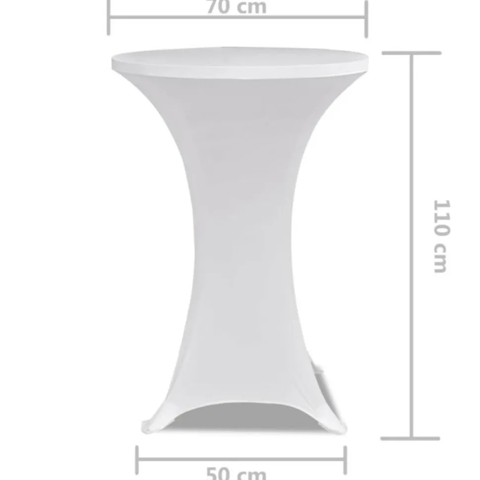 VIDAXL - Housse de table ø 70 cm blanc extensible 2 pcs
