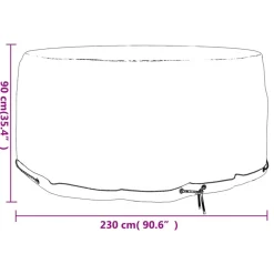 VIDAXL - Housse pour meubles de jardin 10 艙illets ø230x90 cm rond