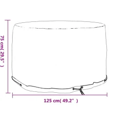VIDAXL - Housse pour meubles de jardin 6 艙illets ø125x75 cm rond