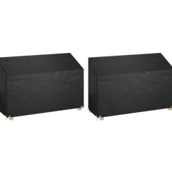VIDAXL - Housses de banc de jardin 2 pcs 8 艙illets 190x70x70/88 cm pe