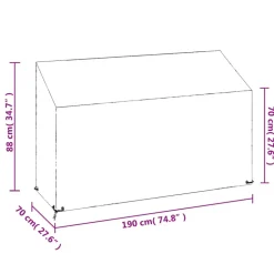 VIDAXL - Housses de banc de jardin 2 pcs 8 艙illets 190x70x70/88 cm pe