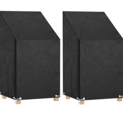 VIDAXL - Housses de chaise de jardin 2 pcs 8 艙illets 65x65x80/120 cm pe