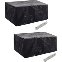 VIDAXL - Housses de salon de jardin 2 pcs rotin 10 艙illets 240 x 140 cm