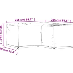 VIDAXL - Housses de salon de jardin en forme de l 2 pcs 16 艙illets
