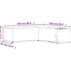 VIDAXL - Housses de salon de jardin en forme de l 2 pcs 16 艙illets