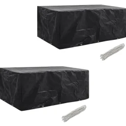VIDAXL - Housses de salon de jardin 2 pcs rotin 10 艙illets 229 x 113 cm