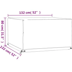 VIDAXL - Housses de salon de jardin 2 pcs 8 艙illets 132x132x80 cm carré